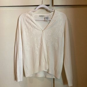 COPY - White Stag Embroidered Floral Sweater